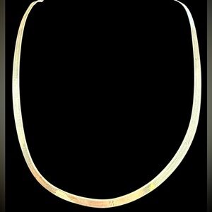 925 Solid Sterling Silver Herringbone Chain Necklace